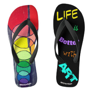Life is Better with Art Flip Flops