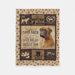 Life Is Better With Boxer Fleece Blanket, Dog Love Blanket