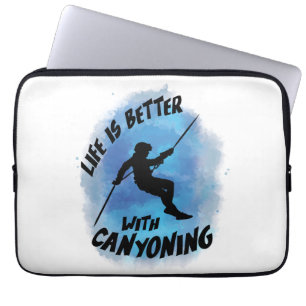 Life is Better With Canyoning Canyoneer Watercolor Laptop Sleeve