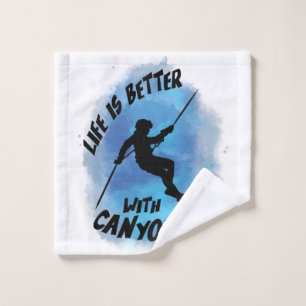 Life is Better With Canyoning Canyoneer Watercolor Wash Cloth