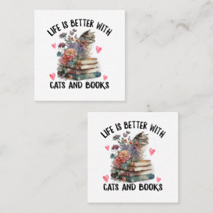 Life is better with Cats and Books Funny Cat Loyalty Card