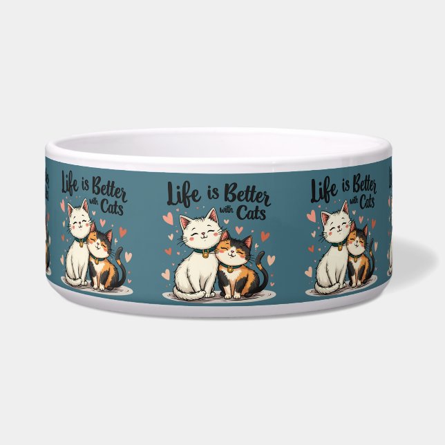 Life is Better with Cats Cute Cat Aesthetic, Blue (Front)