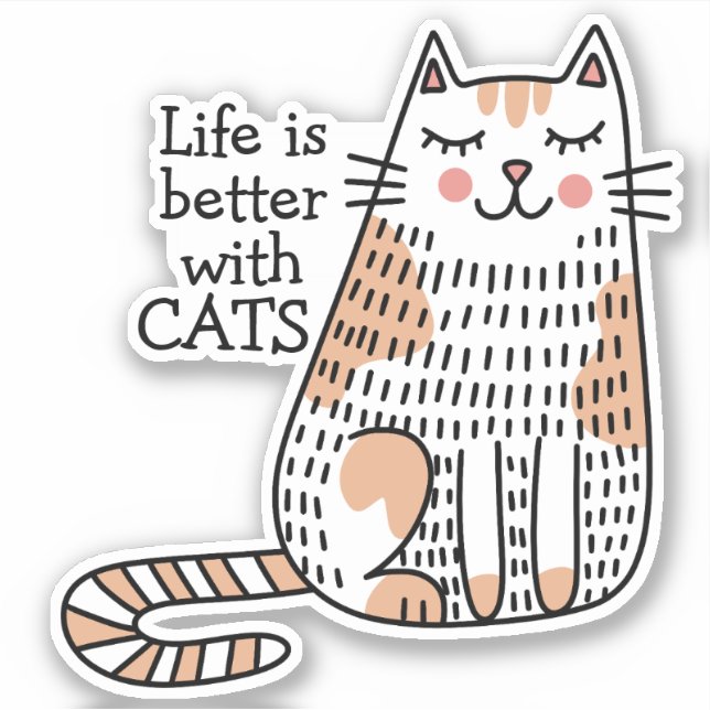 Life Is Better With Cats Doodle (Front)