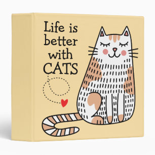 Life Is Better With Cats Doodle Binder