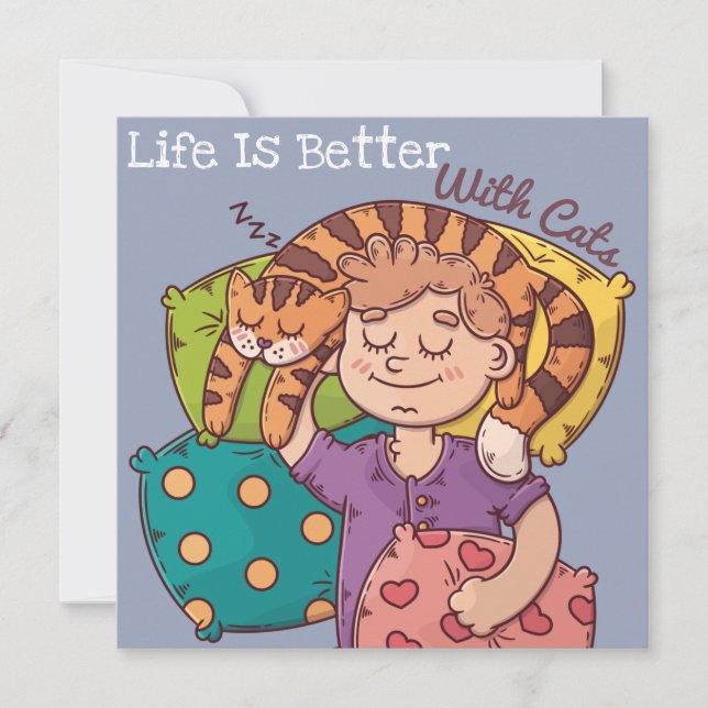 Life Is Better With Cats Holiday Card (Front)
