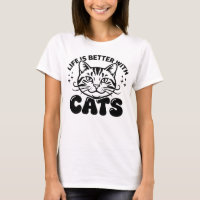Life Is Better With Cats Modern Minimalist Cat Lov