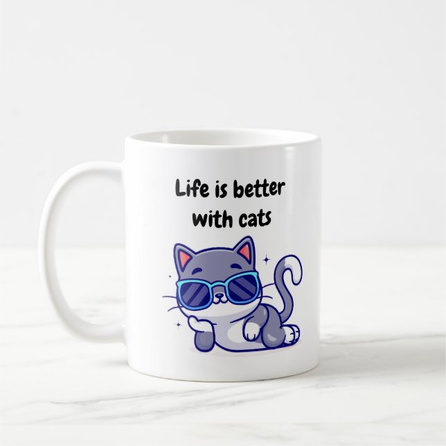 Life is better with cats mug (Left)