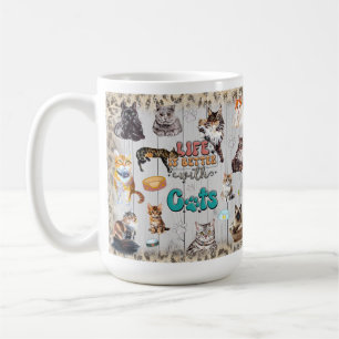 Life Is Better With Cats Personalize Coffee Mug