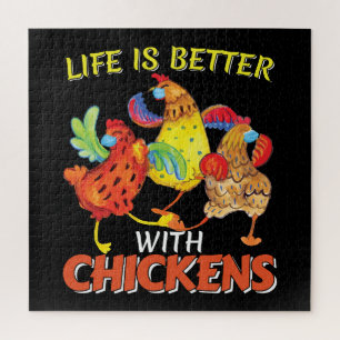 Life is Better with Chickens Jigsaw Puzzle