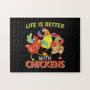 Life is Better with Chickens Jigsaw Puzzle