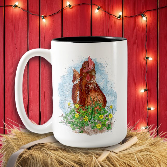 Life is Better with Chickens Two-Tone Coffee Mug (Creator Uploaded)