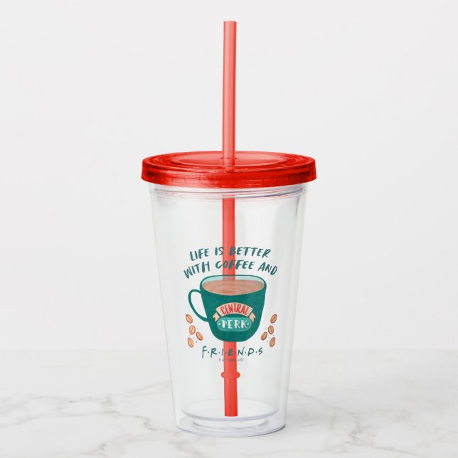 Life is Better with Coffee and FRIENDS™ Acrylic Tumbler (Front)