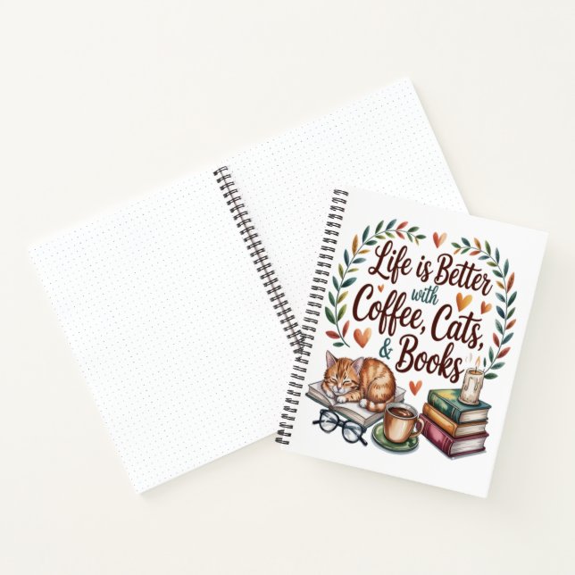 Life Is Better with Coffee Cats Books (Inside)