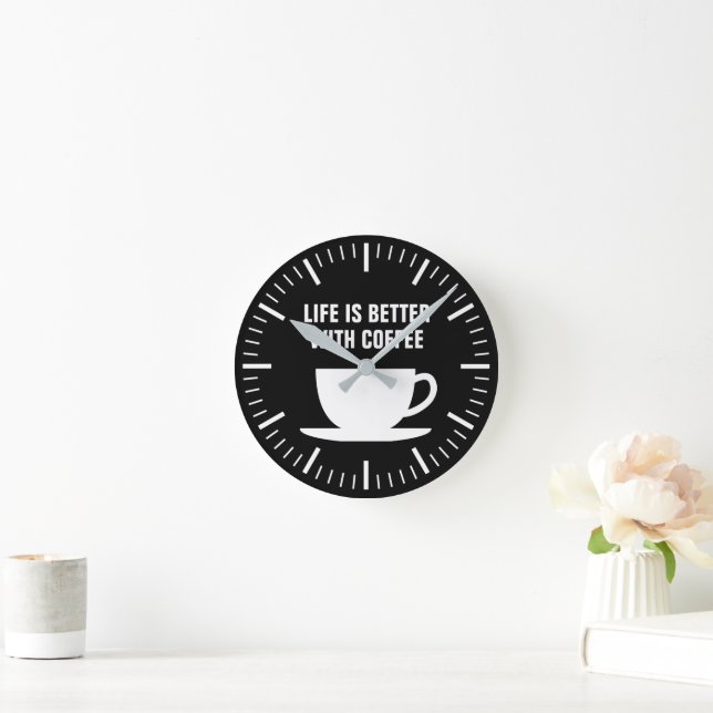 Life is better with coffee kitchen wall clock (Home)