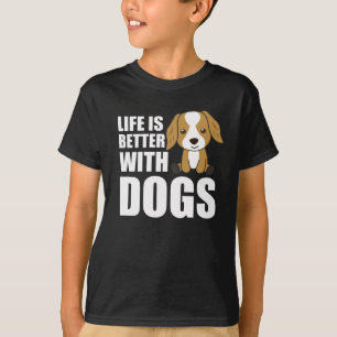 Life Is Better With Dogs Cute Cocker Spaniel Dog T-Shirt