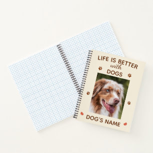 Life Is Better with Dogs – Cute Custom Pet Spiral  Notebook