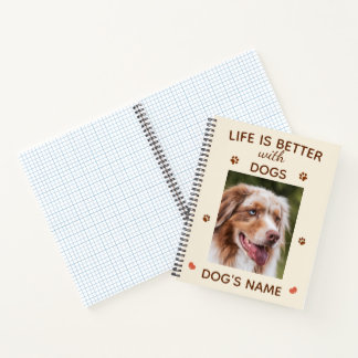 Life Is Better with Dogs – Cute Custom Pet Spiral Notebook