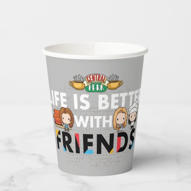 Life is Better with FRIENDS™ Chibi Art Paper Cups (Left)
