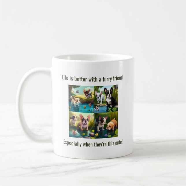 Life is better with friends - Puppy Love Coffee Mug (Left)