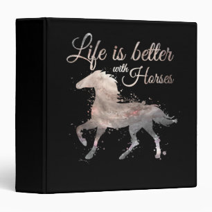 Life Is Better With Horses Horseback Riding Binder