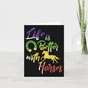 Life Is Better With Horses Tee Horseback Riding Ho Card