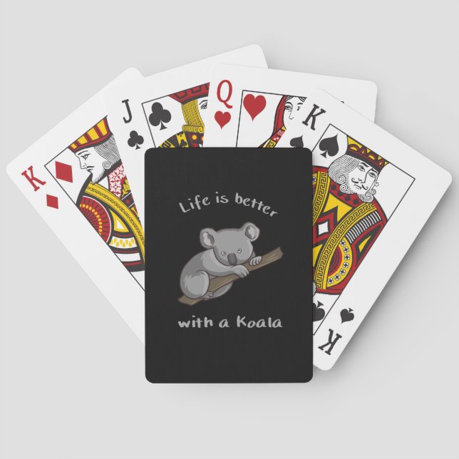Life Is Better With Koala Playing Cards (Back)