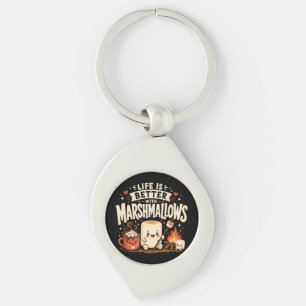 Life is better with marshmallows keychain