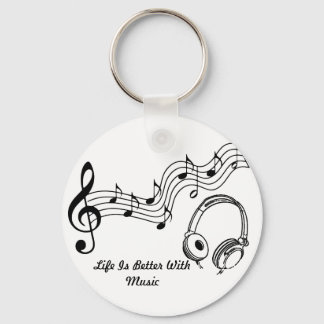 Life is better with music keychain