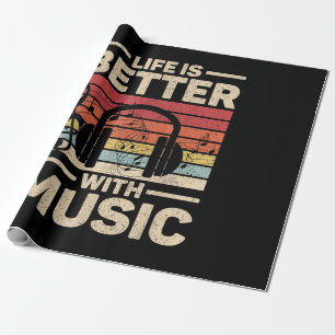 Life Is Better With Music Lover Musician Outfit ED Wrapping Paper
