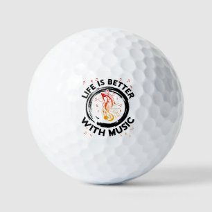 Life Is Better With Music Notes Musician Music Lov Golf Balls