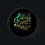 Life Is Better With Music Theory Musician Teacher 1 Inch Round Button<br><div class="desc">This funny Musical Notes Symbol Definition Humour is a perfect for musical note lovers, teacher, band, producer, singer, songwriter or student. for all who loves Musical Note. Rest are stop or intervals of silence in music. A common line heard from policemen but made funny by creating it a joke for...</div>
