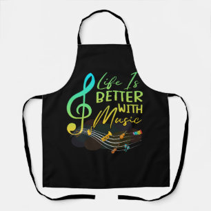 Life Is Better With Music Theory Musician Teacher  Apron