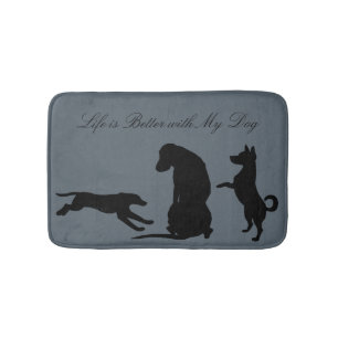Life is Better with My Dog Silhouette Bath Mat