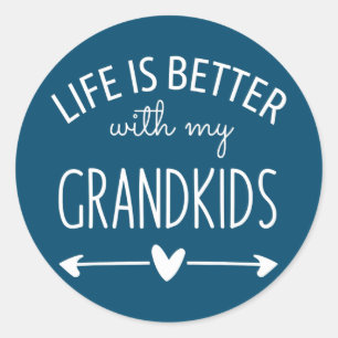 Life is Better With My Grandkids for Grandma Classic Round Sticker