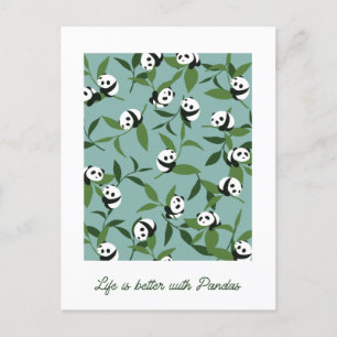 Life is Better with Panda Postcard