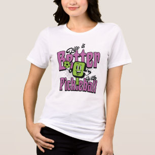 Life Is Better with Pickleball Funny Cute Pickleba Tri-Blend Shirt