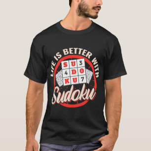 Life is Better with Sudoku Crossword vintage Sudok T-Shirt
