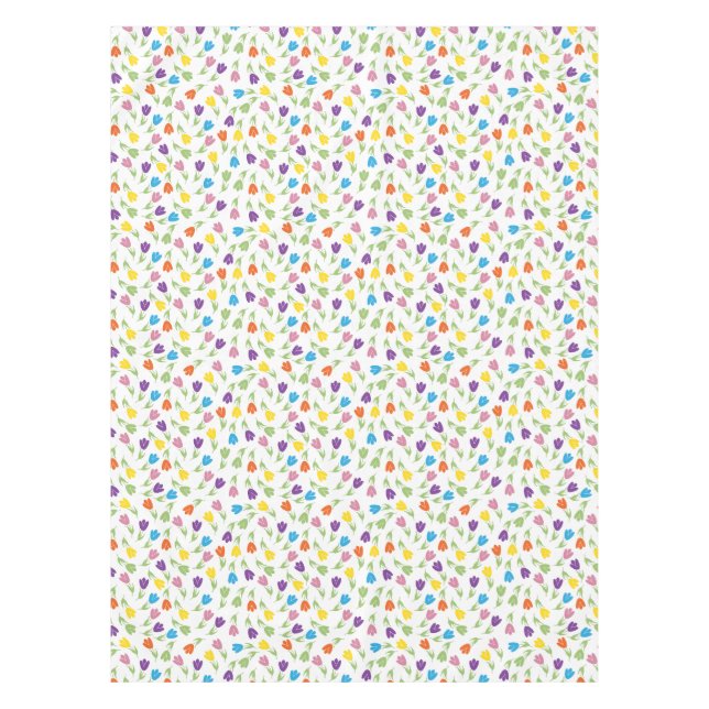 Life is better with Tulips - Colourful pattern Tablecloth (Front)