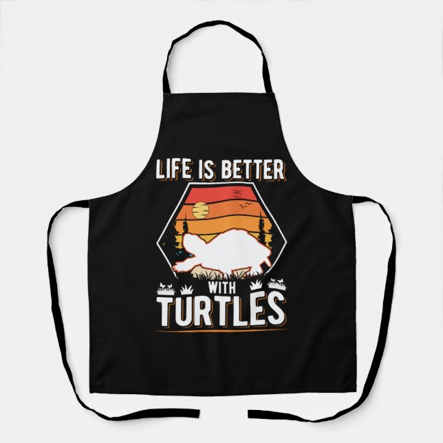 Life Is Better With Turtles Mini Turtle  Apron (Front)