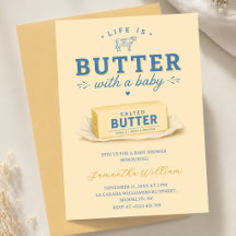 Life Is Butter With A Baby Yellow Baby Shower