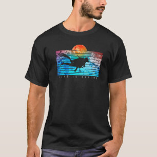 Life Is Diving Scuba Diver Snorkelling Retro Vinta T-Shirt