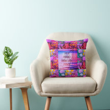 Life is Fragile Handle With Prayer Floral Pillow