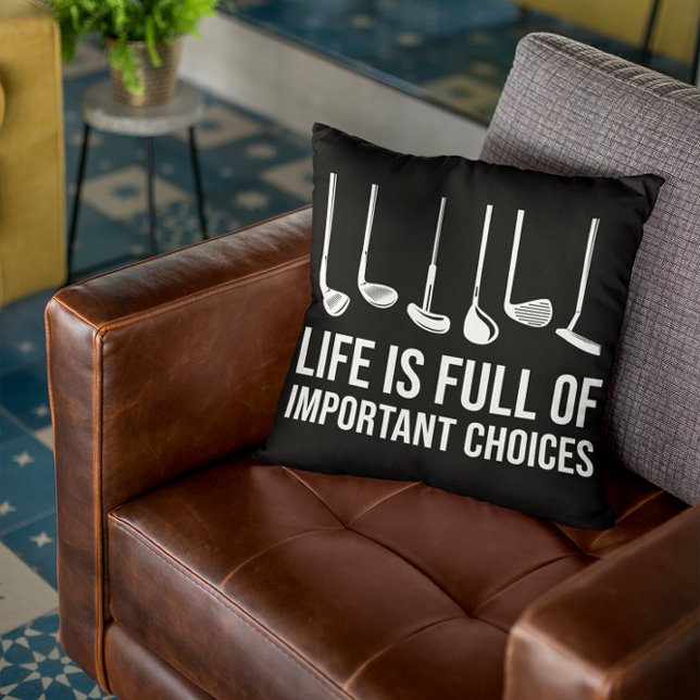 Life is Full Of Important Choices Golf Christmas Throw Pillow (Life is Full Of Important Choices Golf Christmas Throw Pillow)