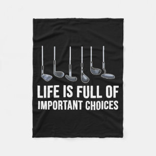 Life Is Full Of Imrtant Choices Golf Christmas Fleece Blanket