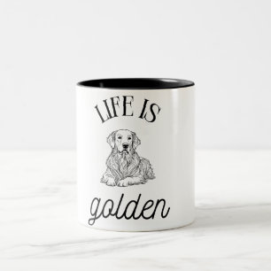 Life is Golden Minimlist Black White Coffee Mug