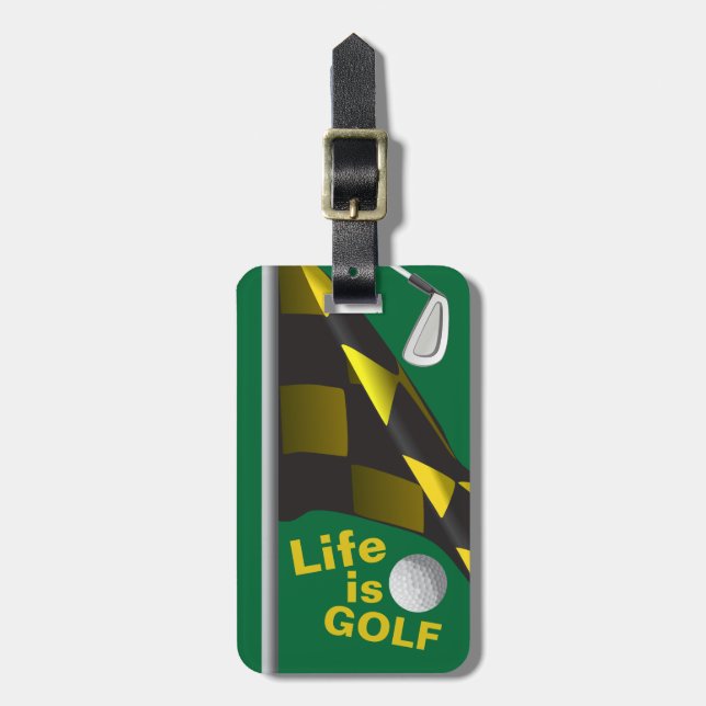 Life is Golf Flag Personalized Bag Tag (Front Vertical)
