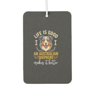 Life Is Good Australian Shepherd Dog Bone Air Freshener
