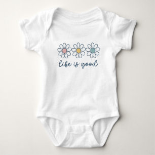 Life is Good Daisy Flower Baby Bodysuit