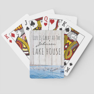 Life is Great at the Lakehouse Personalized Playing Cards