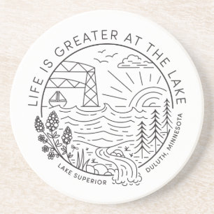 Life is Greater at the Lake – Black Coaster